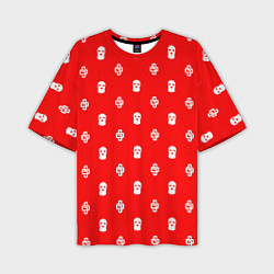 Мужская футболка оверсайз Узор Mono Red Dope Camo Dope Street Market