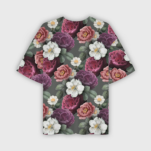 Мужская футболка оверсайз Bouquet of flowers pattern / 3D-принт – фото 2