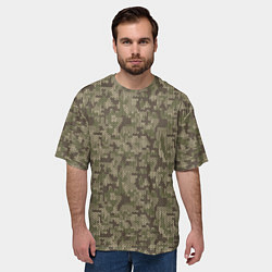 Футболка оверсайз мужская Вязаный Лесной Камуфляж, цвет: 3D-принт — фото 2