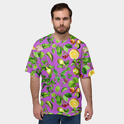 Футболка оверсайз мужская Фруктовый микс паттерн, цвет: 3D-принт — фото 2