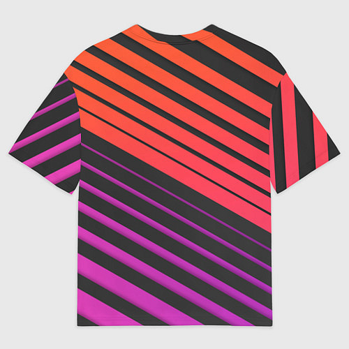 Мужская футболка оверсайз Линии градиентGradient Polygon Lines / 3D-принт – фото 2