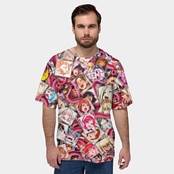 Футболка оверсайз мужская Ахегао с щупальцами в цвете, цвет: 3D-принт — фото 2