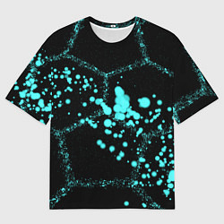 Футболка оверсайз мужская Соты - брызги красок, цвет: 3D-принт