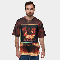Футболка оверсайз мужская Karmageddon Kizaru Альбом Кизару огонь, цвет: 3D-принт — фото 2