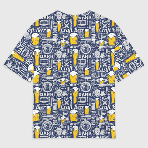 Мужская футболка оверсайз Пиво Craft Beer / 3D-принт – фото 2