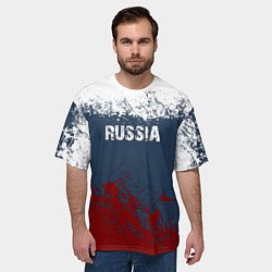 Футболка оверсайз мужская Россия - краски, цвет: 3D-принт — фото 2