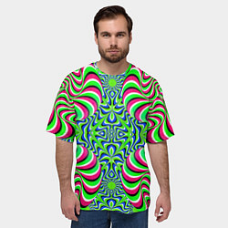 Футболка оверсайз мужская Оптическая Иллюзия Движение Галлюцинаций, цвет: 3D-принт — фото 2