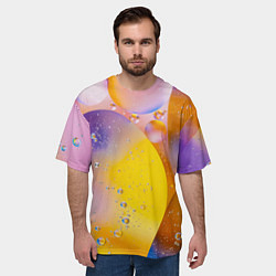 Футболка оверсайз мужская Градиент Яркие Пузыри, цвет: 3D-принт — фото 2