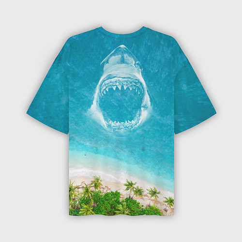 Мужская футболка оверсайз Акула - пасть / 3D-принт – фото 2