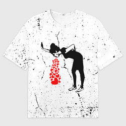 Мужская футболка оверсайз Banksy - Бэнкси больная любовь