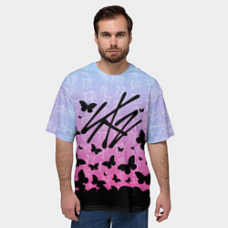 Футболка оверсайз мужская Stray Kids Бабочки, цвет: 3D-принт — фото 2