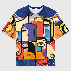 Мужская футболка оверсайз Глазки - арт