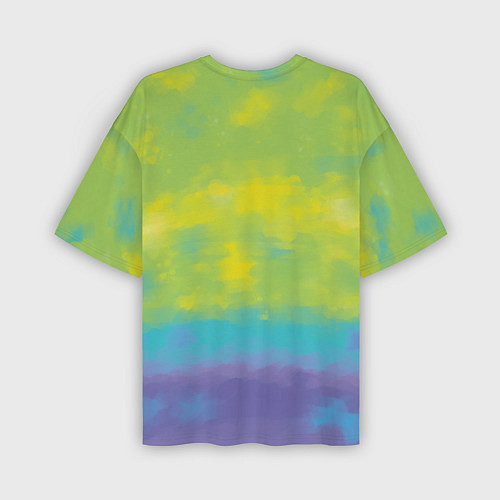 Мужская футболка оверсайз Лиса фенек среди цветов / 3D-принт – фото 2
