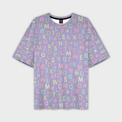 Мужская футболка оверсайз Разноцветные буквы