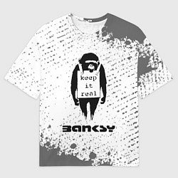 Мужская футболка оверсайз БЭНКСИ - ОБЕЗЬЯНА - Брызги
