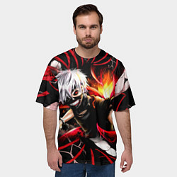 Футболка оверсайз мужская Tokyo Ghoul Токийский Гуль Red Snake, цвет: 3D-принт — фото 2