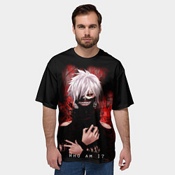 Футболка оверсайз мужская Tokyo Ghoul Токийский Гуль Who am I, цвет: 3D-принт — фото 2