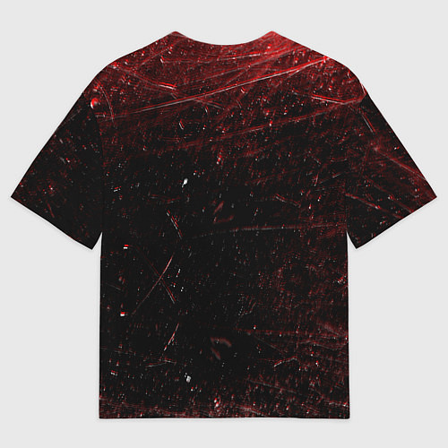 Мужская футболка оверсайз Красная Змея Red Snake Глитч / 3D-принт – фото 2