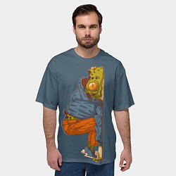 Футболка оверсайз мужская Уставшая лягуха, цвет: 3D-принт — фото 2