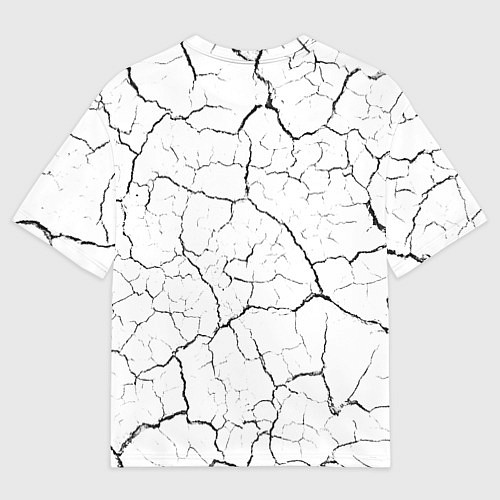 Мужская футболка оверсайз БЭНКСИ - СВИНКА - Трещины / 3D-принт – фото 2