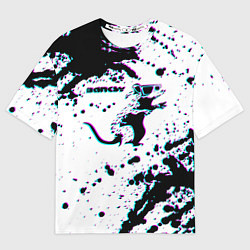 Футболка оверсайз мужская BANKSY БЭНКСИ крыса в очках глитч, цвет: 3D-принт