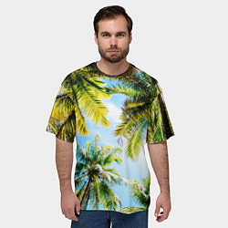 Футболка оверсайз мужская Пальмы под солнцем, цвет: 3D-принт — фото 2