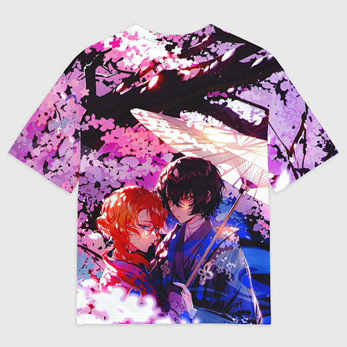 Мужская футболка оверсайз Чуя и дазай проза бродячих псов / 3D-принт – фото 2