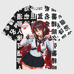 Мужская футболка оверсайз Ху Тао модная Genshin Impact Геншин