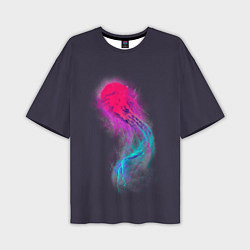 Футболка оверсайз мужская Медуза Градиент Неон, цвет: 3D-принт
