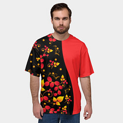 Футболка оверсайз мужская Хохлома Русская роспись, цвет: 3D-принт — фото 2