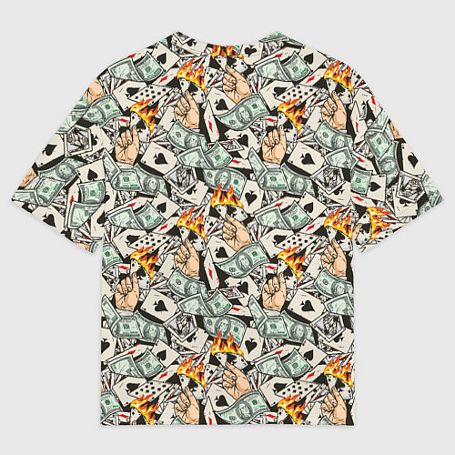 Мужская футболка оверсайз Карты, Деньги, Казино / 3D-принт – фото 2