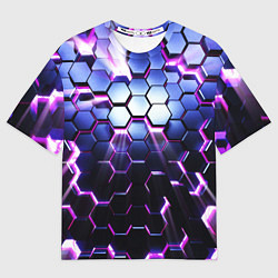 Футболка оверсайз мужская Соты - 3d, цвет: 3D-принт