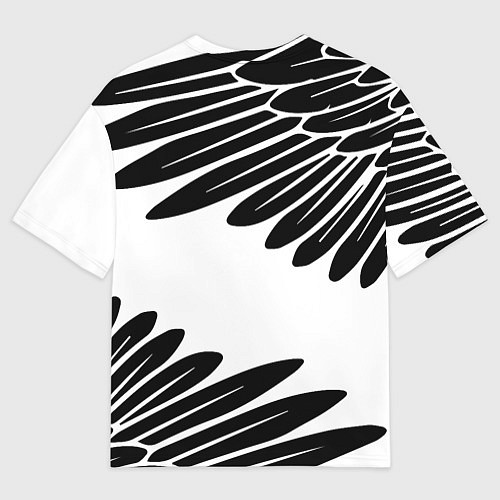 Мужская футболка оверсайз ГЕРБ РОССИИ КРЫЛЬЯ СВОБОДЫ / 3D-принт – фото 2