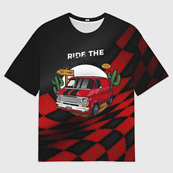 Мужская футболка оверсайз Путешествие на авто