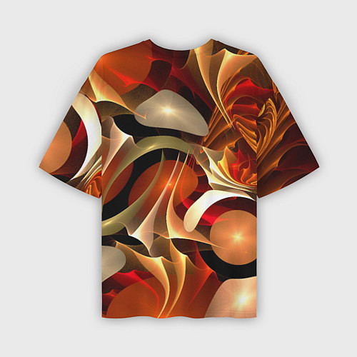 Мужская футболка оверсайз Абстрактные цифровые спирали / 3D-принт – фото 2