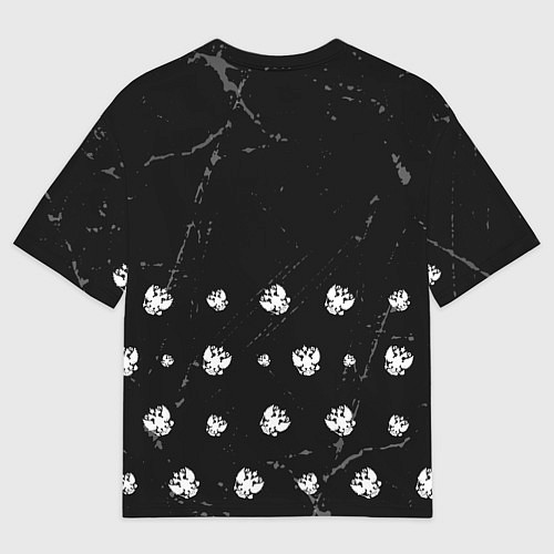 Мужская футболка оверсайз РОССИЯ - ГЕРБ - Гранж / 3D-принт – фото 2