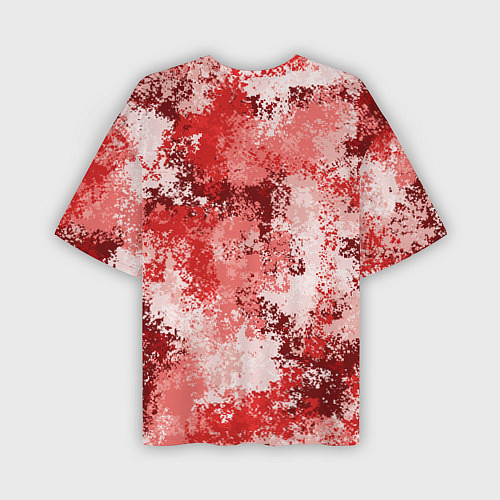 Мужская футболка оверсайз Спортивный камуфляж Пикси - Гранат / 3D-принт – фото 2