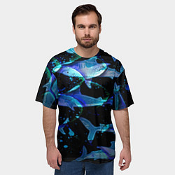 Футболка оверсайз мужская На дне морском Акулы, цвет: 3D-принт — фото 2