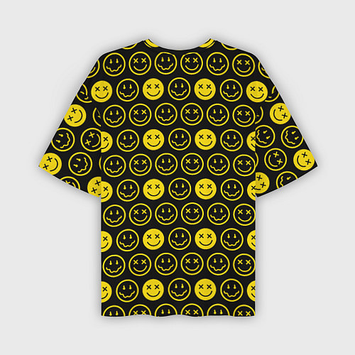 Мужская футболка оверсайз Nirvana смайлики / 3D-принт – фото 2