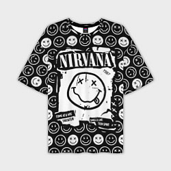 Футболка оверсайз мужская NIRVANA символика, цвет: 3D-принт