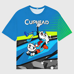 Мужская футболка оверсайз 2 чашечки cuphead
