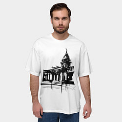 Футболка оверсайз мужская Исаакиевский собор в ночи, цвет: 3D-принт — фото 2