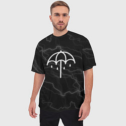 Футболка оверсайз мужская Bring me the horizon молнии, цвет: 3D-принт — фото 2