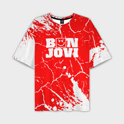 Футболка оверсайз мужская Bon jovi Трещины, цвет: 3D-принт
