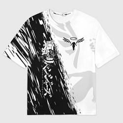 Футболка оверсайз мужская WALHALLA TEAM LOGO BLACK ТОКИЙСКИЕ МСТИТЕЛИ, цвет: 3D-принт