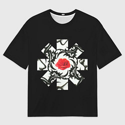 Футболка оверсайз мужская RHCP Logo Red Rose, цвет: 3D-принт
