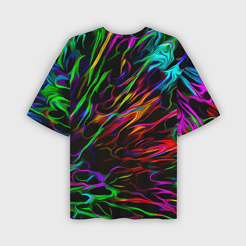 Мужская футболка оверсайз Neon pattern Vanguard / 3D-принт – фото 2