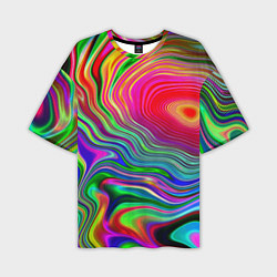 Футболка оверсайз мужская Expressive pattern Neon, цвет: 3D-принт