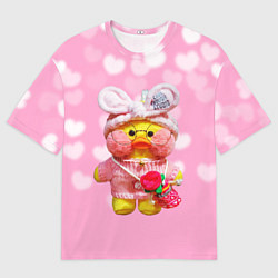 Футболка оверсайз мужская ИГРУШКА УТЯ ЛАЛАФАНФАН СЕРДЕЧКИ, цвет: 3D-принт