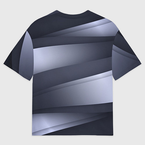 Мужская футболка оверсайз Серо-белая Волна / 3D-принт – фото 2